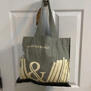 Barnes & Noble Gray Tote Bag Book Lover Bibliophile Book Bag Canvas Gift